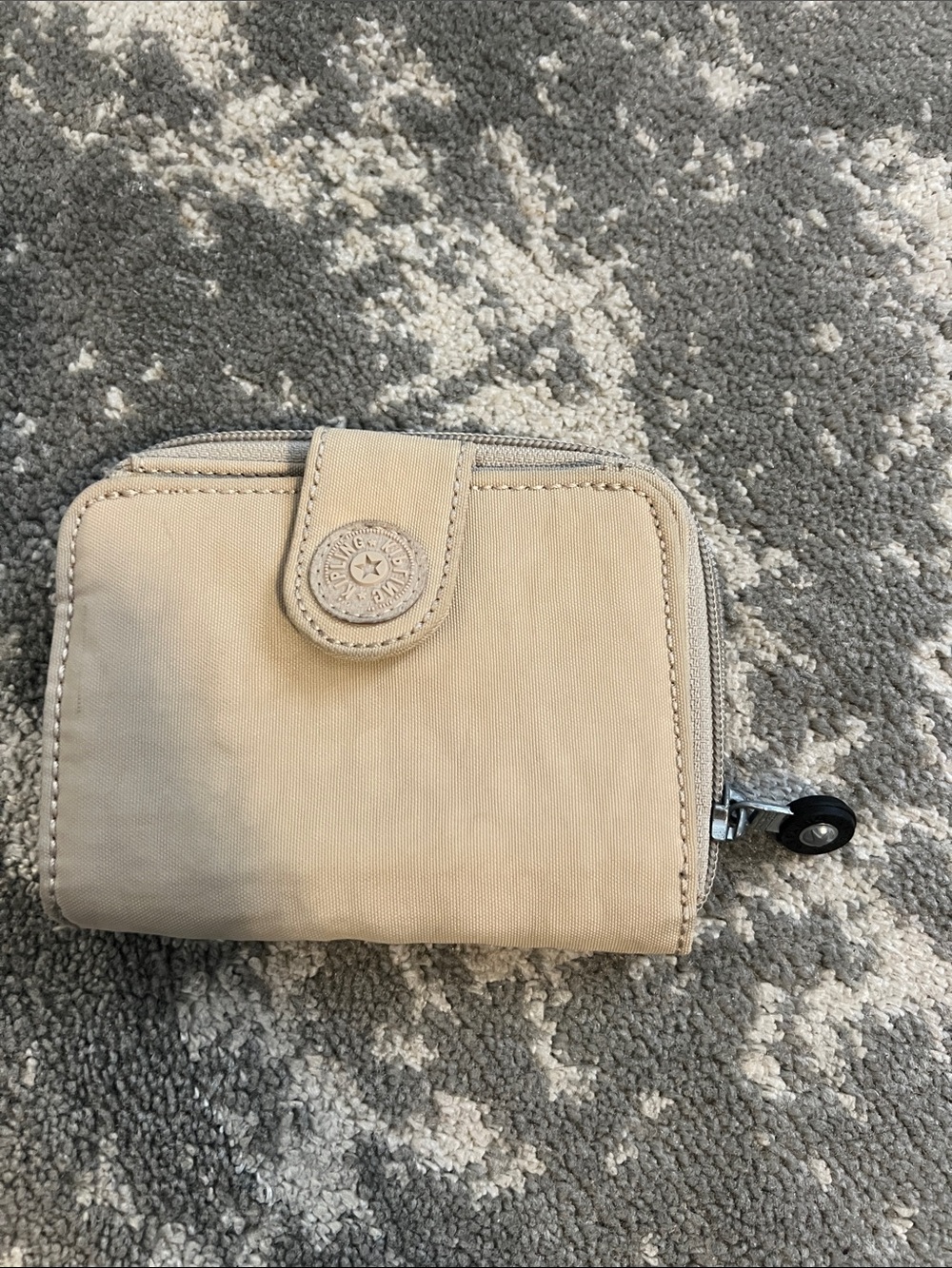 Kipling Beige Compact Zip & Snap Wallet